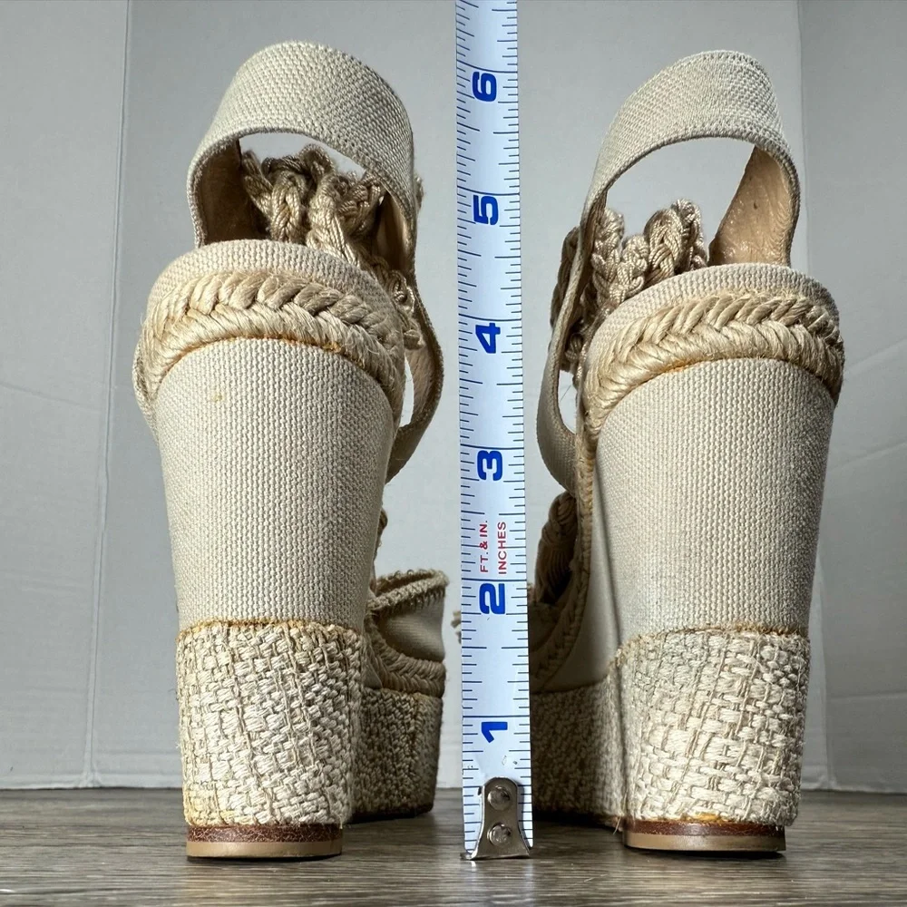 Paul Andrew Shoes Womens sz:5‎ Cream Wedge 4